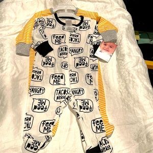 Brand new Carter’s Onesie’s ‘Feed Me’ ‘ Tacos Please’ and Striped patterns